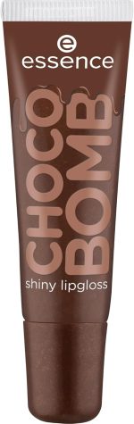 essence CHOCO BOMB Shiny Lip Gloss No. 01, Brown, Natural, Shiny, Radiant Fresh, Shimmering, Vegan, No Preservatives, No Parabens, No Microplastic Particles, Pack of 10 ml