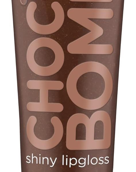 essence CHOCO BOMB Shiny Lip Gloss No. 01, Brown, Natural, Shiny, Radiant Fresh, Shimmering, Vegan, No Preservatives, No Parabens, No Microplastic Particles, Pack of 10 ml