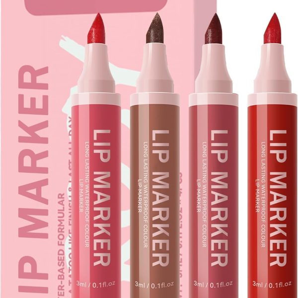 مجموعة اقلام ملمع شفاه، احمر شفاه سائل مات مقاوم للماء، مرطب، يدوم طويلا، انزلاق سلس، ظلال مثالية لاطلالة يومية لامعة او جريئة، لمسة نهائية خالية من العيوب