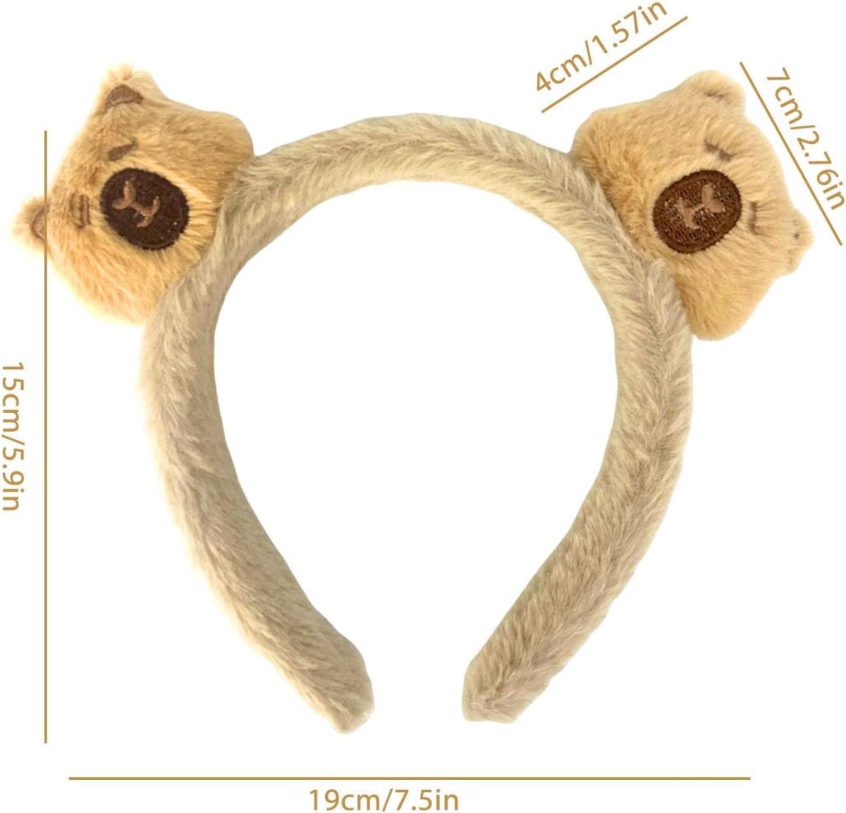 ⁦Hair Hoop, 1 Pcs Capybara Headwear, Face Wash Headband, Makeup Headbands, Women Cartoon Cute Creative Hair Accessories for Washing Face Shower Sports Beauty Skincare⁩ - الصورة ⁦2⁩
