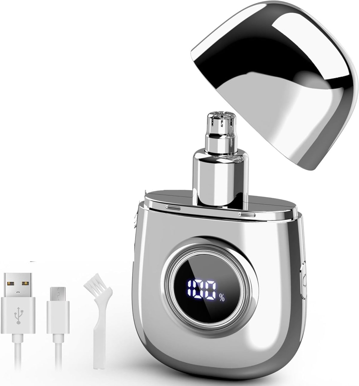 Nose Hair Trimmer, Electric Nose & Ear Hair Trimmer, Battery Indicator&Lock Button, Rechargeable Mini Nose Trimmer, Dual Edge Blades