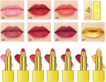 ⁦احمر شفاه ذهبي، ملون شفاه مخملي نود احمر وزهري، لا يتلطخ ولا يبهت، ناعم يدوم طويلا غير لاصق، ملمع شفاه مقاوم للماء غير لامع، مكياج يومي للسيدات، مكياج اساسي للنساء⁩ - الصورة ⁦4⁩