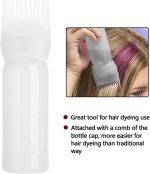 ⁦Serlium Root Comb Applicator - 160ml Lightweight Oil Bottle for Scalp Treatment and Hair Coloring with Graduated Scale Bottle Brush (White)⁩ - الصورة ⁦7⁩