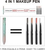4 in 1 Makeup Pen, Eyebrow/Eyeliner, Eyeshadow, Highlighter, Lip Liner - Waterproof, 4 Color Portable Beauty Pen for Daily & Travel Makeup, Easy-To-Apply, 1 Count - الصورة 6
