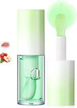 Fruity Glow Lip Oil Honey Melon Flavor Hydrating Clear Non-Sticky Lip Gloss for Dry Makeup Base Lipstick Make Up Lipgloss Gloss (Apple Flavor Lip Oil)