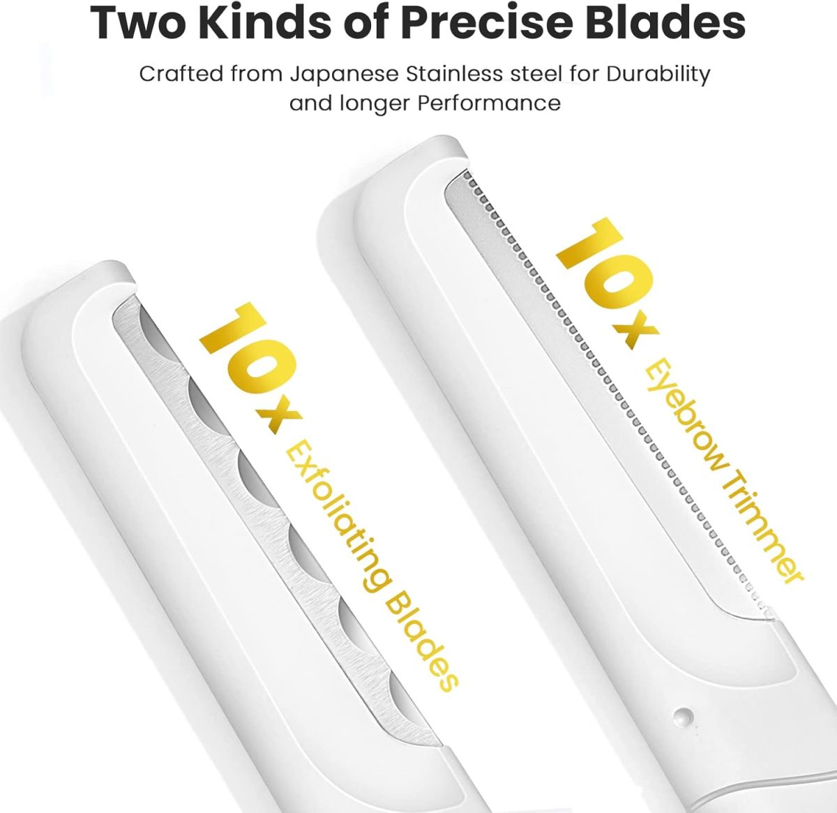 ⁦Dermaplaning Tool for Face Exfoliation, with 20 Replaceable Blades, Facial Shaver/Eyebrow Razor, Peach Fuzz Removal Eyebrow Shaper for Women, Easy to Use Dermaplaner Help Exfoliate and Smooth Skin⁩ - الصورة ⁦2⁩