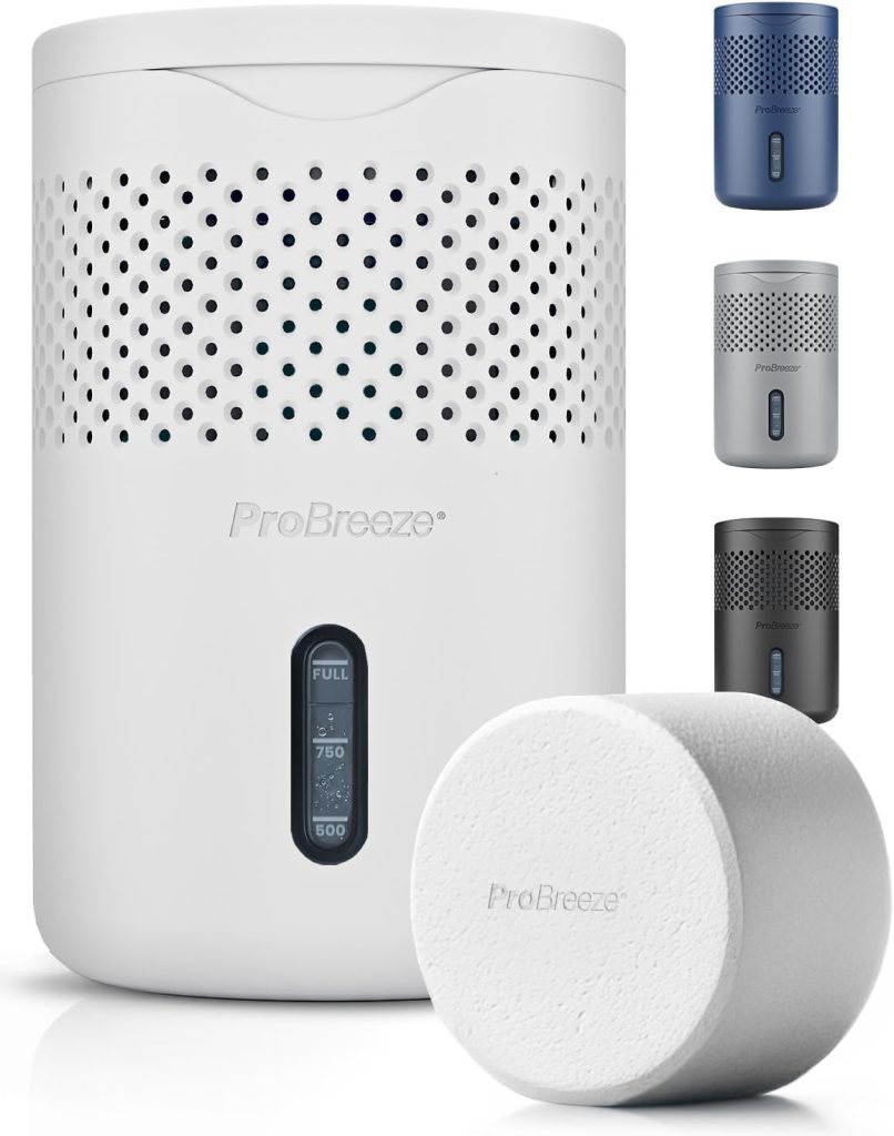 Pro Breeze Osmo® Dehumidifier - Silent & Refillable Moisture Absorber for Damp & Condensation at Home, Bedroom, Wardrobe, Car - Bathroom Mould Remover with 700g Refillable Tablet - No Power Required