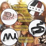 ⁦Bukela 5 Pieces Girls Fashion Belt PU Leather Belts Cute Heart Shape With Metal Buckle Elastic Stretch Adjustable Waist Belt for Girls Jeans Dress⁩ - الصورة ⁦5⁩