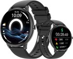 ساعة ذكية | ساعات ذكية للرجال | شاشة HD 1.38 انش | مكالمات بلوتوث | مقاومة للماء IP67 | حواف رفيعة للغاية | متوافقة مع iOS واندرويد (اسود)
