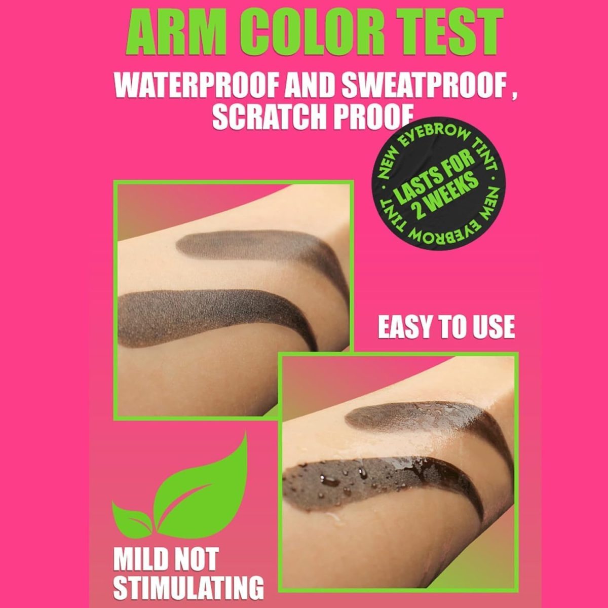 ⁦2 Pcs Semi Permanent Eyebrow Tint Kit, Waterproof Dye Gel Lasts Up to 2 Weeks Includes Brow Cards, Brushes, and Eyebrow Tint Pencil for Precise Application, Dark Brown and Black⁩ - الصورة ⁦4⁩