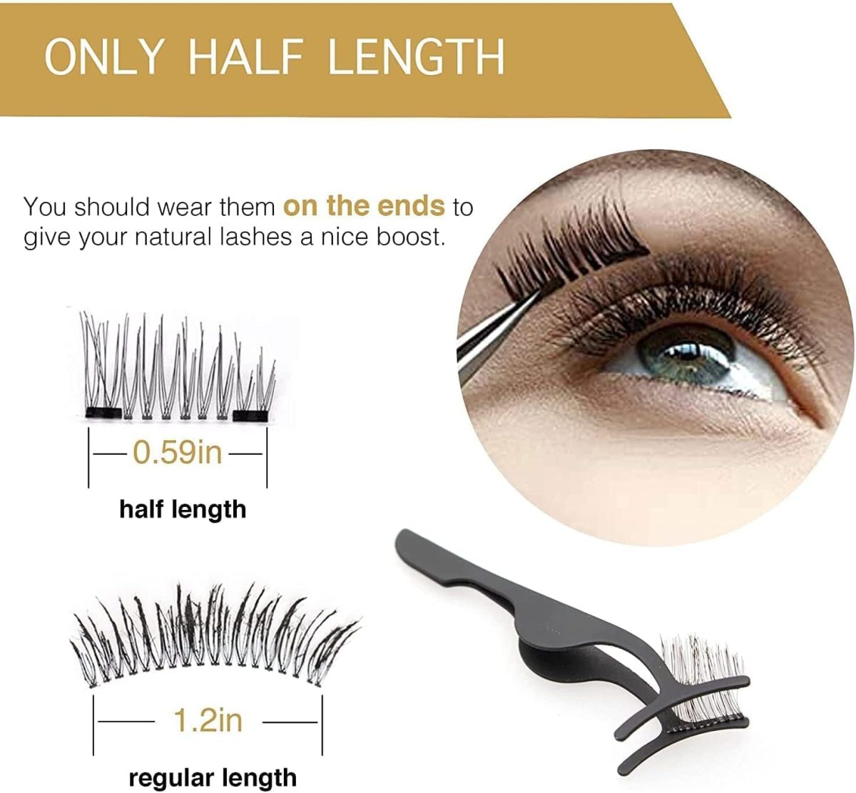 ⁦Joyzzz Magnetic Lashes, 8 PCS Reusable Magnetic Eyelashes with Applicator and Storage Box, Glue Free False Eyelashes with Natural 3D Effect, Cosmetics Perfect for Daily Use and Special Occasions⁩ - الصورة ⁦4⁩