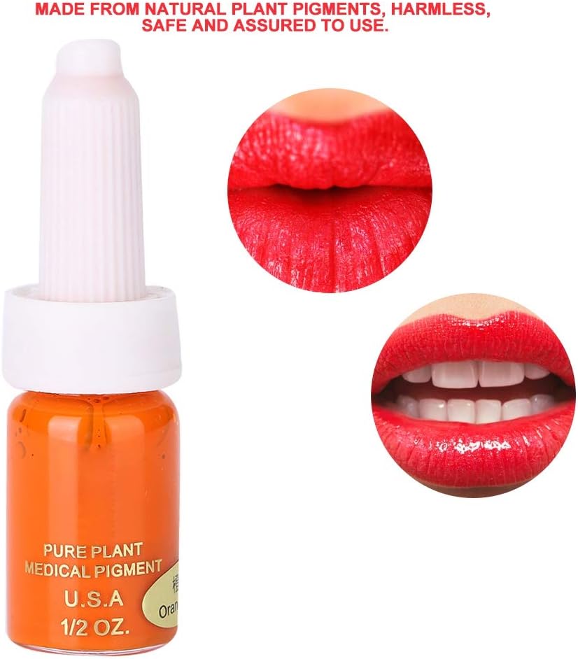 61Yus-EHL._AC_SL1001_.jpg Tattoo Ink, Professional No Irritation Pigment 10ml Tattoo Supply for Eyebrow Tattoo, Lip Tattoo and Eyeliner Tattoo(Orange Red(Lip)) - الصورة 5