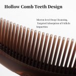 ⁦Dandruff Comb with Self-Cleaning Hollow Teeth & Massage Handle - Scalp Detox Comb for Flakes, Oil Removal - Dandruff Scalp Hair Combs for Women/Men/Kids⁩ - الصورة ⁦2⁩