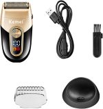 ⁦KEMEI Electric Shavers for Men, Cordless Foil Professional Barber Shavers, Reciprocating Twin Blade Razor Rechargeable Precision Beard Bald Head Trimmer with Display⁩ - الصورة ⁦7⁩