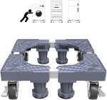 ⁦سومكايل قاعدة غسالة، حامل ثلاجة مع 4 بكرات متحركة، قاعدة متعددة الوظائف قابلة للتعديل للمجفف والغسالة والمجفف (انبوب واحد)⁩ - الصورة ⁦5⁩