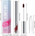 ⁦قلم تحديد شفاه قابل للتقشير، تاتو شفاه مقاوم للماء ويدوم طويلا مع ملقط، لمسة نهائية غير لامعة، احمر⁩ - الصورة ⁦7⁩