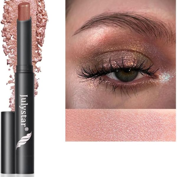 ALMEKAQUZ Eyeshadow Stick, Professional Bright-Colored Contouring and Highlight Eyeshadow Stick, Creamy Long-Lasting Eye Makeup, Natural & Shimmer Eye Shadow for Women (01)