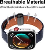 ⁦Newentor Strap Compatible with Huawei Watch Fit 4 Pro/4/3 2024, Magnetic D-Buckle Breathable Genuine Leather Watch Strap, Soft Replacement Bracelet Compatible with Huawei Watch Fit 4 Pro/4/3 Band⁩ - الصورة ⁦5⁩