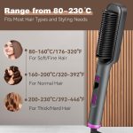 فرشاة فرد الشعر من اي سي في في، مشط فرد الشعر الأيوني للنساء، مجموعة تسخين ودرجة حرارة سريعة لمدة 20 ثانية (80-230 درجة مئوية)، شاشة LED/مضادة للحروق، تصفيف الشعر في الصالون في المنزل - الصورة 4