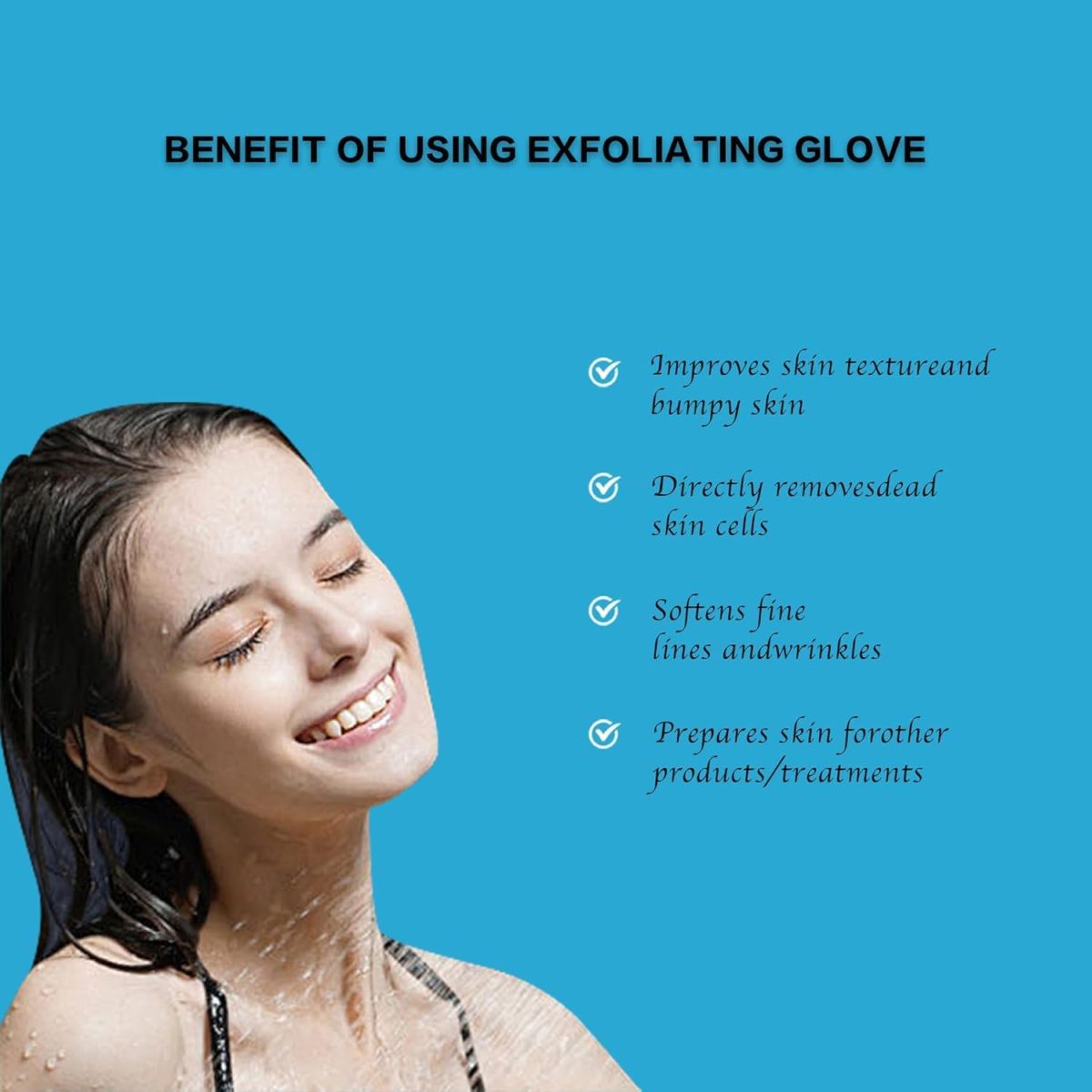 ⁦YelaJoy Deep Exfoliating Glove for Shower, Double-Sided Exfoliating Mitt,Massage Body Scrub Gloves for Home Spa, Eco Friendly loofah Sponge, Dead Skin Remover & Body Scrubber Exfoliator (Green)⁩ - الصورة ⁦2⁩