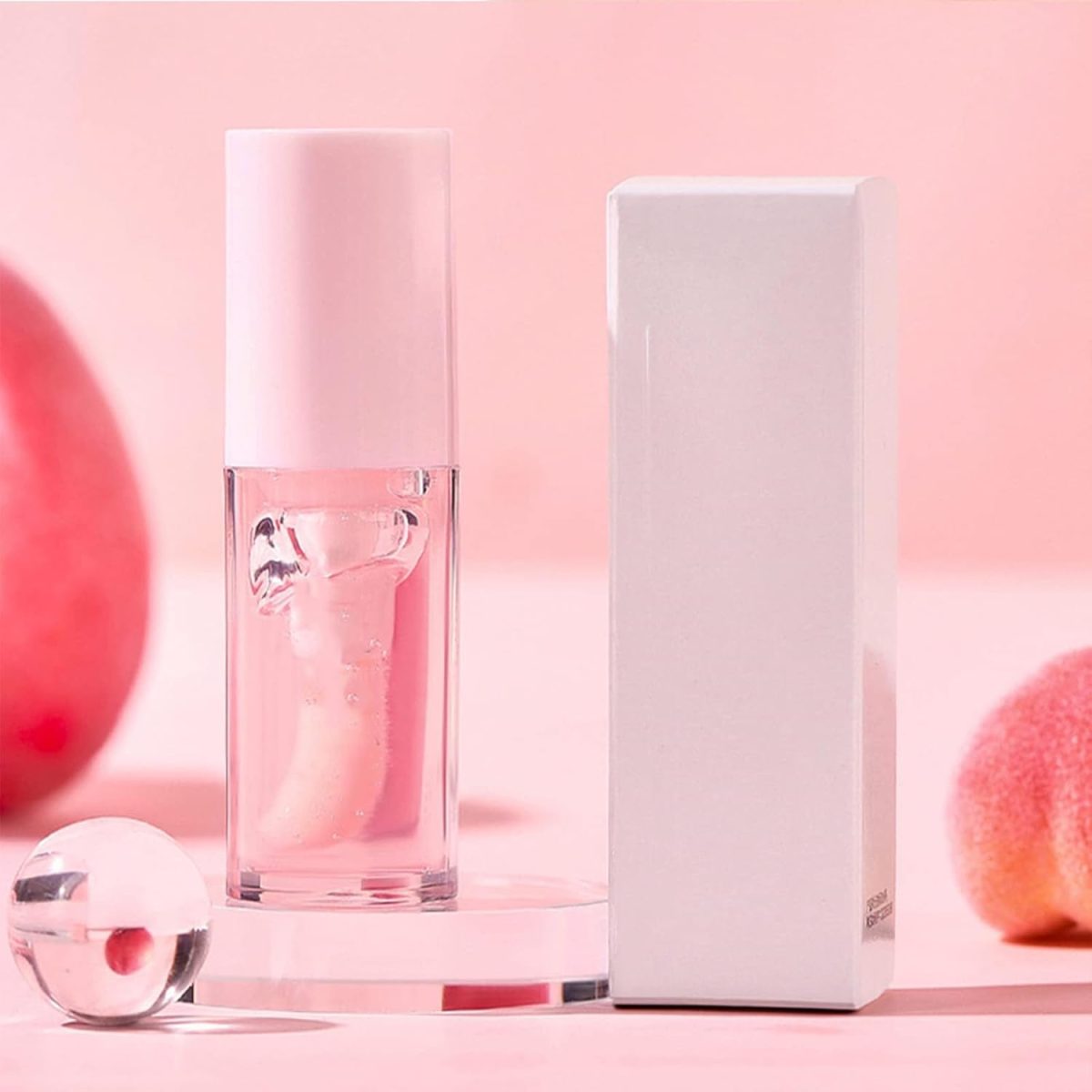 ⁦Khazna Fruity Flavors Lip Glosses, Long Lasting Moisturizing Lip Glow Transparent Lip Oil Strawberry and Peach Flavors Lip Care Lip Balm, 2Pcs⁩ - الصورة ⁦7⁩