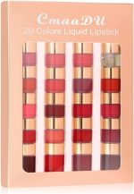 L&Wen Cmaadu 20 Colors Liquid Lipstick Set, Matte Finish, Long-Lasting, Highly Pigmented, Non-Sticky, Waterproof Lip Gloss Collection for Women, Makeup Gift Set