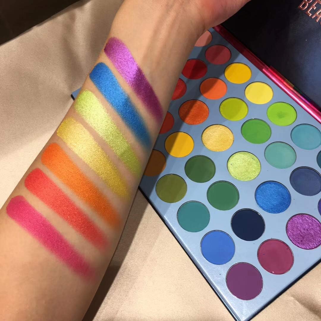 61ZdwyRZ7IL._AC_SL1080_.jpg BestLand 39 Color Rainbow Eyeshadow Palette - Professional Makeup Matte Metallic Shimmer Eye Shadow Palettes - Ultra Pigmented Powder Bright Vibrant Colors Shades Cosmetics Set - الصورة 5