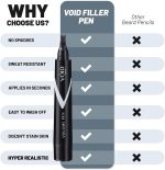 ⁦فويد هوم قلم حشو اللحية للرجال عبوة من 4 قطع مجموعة اقلام لحية فورية وقلم تحديد سهل الاستخدام ملء مقاوم للماء اسود⁩ - الصورة ⁦6⁩