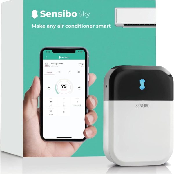 Sensibo Sky Smart Air Conditioner Controller | WiFi Thermometer Monitoring Provides Smart AC Control | Compatible with Amazon Alexa, Google Home, iOS and Android | Control Temperature From Anywhere