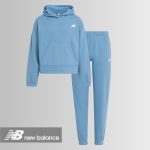 ⁦نيو بلانس بدلة رياضية للبنات من 3 قطع - طقم ملابس رياضية من مزيج القطن والصوف - بلوفر بغطاء للرأس وتيشيرت وبنطال رياضي (4-12)⁩ - الصورة ⁦6⁩