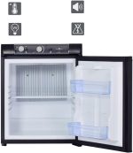 ⁦QBNZAXC Mini fridge Refrigerator 1.4 Cu.Ft 3 Way Mini Fridge Gas Small Compact Refrigerador For Truck Camping Black⁩ - الصورة ⁦4⁩