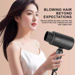 ⁦مجفف شعر قابل للطي للمنزل وصالونات السفر، مجفف شعر محمول 1200 واط بتقنية ايونية، اداة تصفيف الشعر الاحترافية مع اعدادين للسرعة، تحكم ايوني في التجعد⁩ - الصورة ⁦6⁩