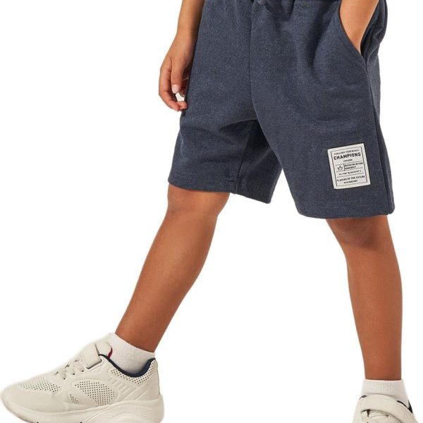 Styli Boys Solid Drawstring Shorts With Badge Detail