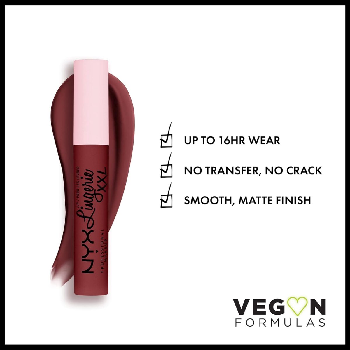 ⁦NYX Professional Makeup Lip Lingerie XXL Matte Liquid Lipstick, Strip & Tease 24⁩ - الصورة ⁦2⁩