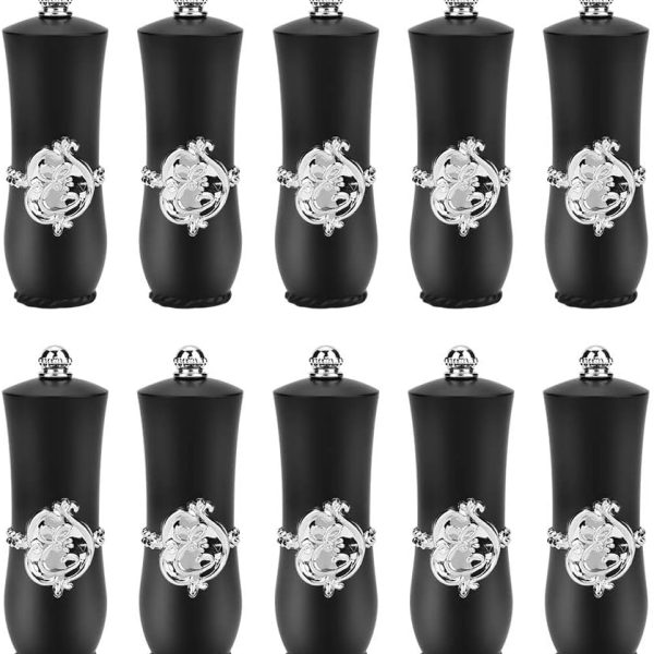 Azonee Empty Lipstick Tube, 10 Pcs Royal Style DIY Lipstick Empty Container Self-made Lipstick Mold Lip Balm Tubes (Black)