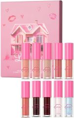 مجموعة احمر شفاه سائل مع 8 احمر شفاه مات و2 زيت شفاه مرطب، لون شفاه مرطب يدوم طويلا، ملمع شفاه مغذي بلمسة نهائية لامعة ومخملية مات لراحة طوال اليوم