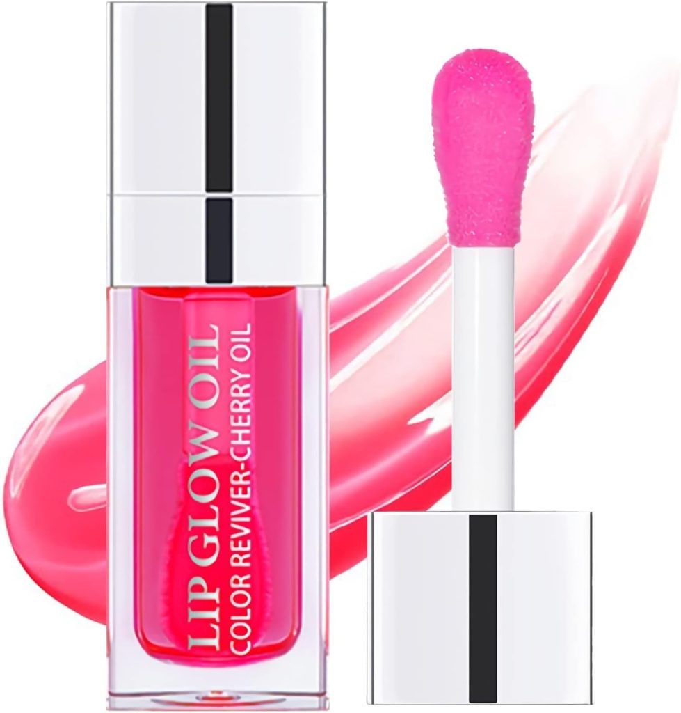 Minfei Plumping Lip Oil, Hydrating Gloss Tinted Balm Care Transparent Toot Oil Non-Sticky Nourishing Long Lasting Repairing Lightening Lines and Dry Lips(CHERRY) Cherry Red 0.07 Fl Oz (Pack of 15)