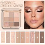 ⁦Shimmer Matte Nude Pink Eyeshadow Palette, Long Lasting Eyeshadow, Waterproof, Cruelty Free, 9 Coloer Blendable Shades in Soft Finishes With Beautiful Pearls⁩ - الصورة ⁦2⁩