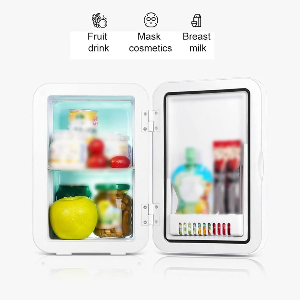 ⁦QBNZAXC Mini fridge Mini Fridge Warmer Portable Compact Fridge Super Quiet In-Vehicle Freezer for Cars, Homes, Offices, Dorms(B)⁩ - الصورة ⁦7⁩