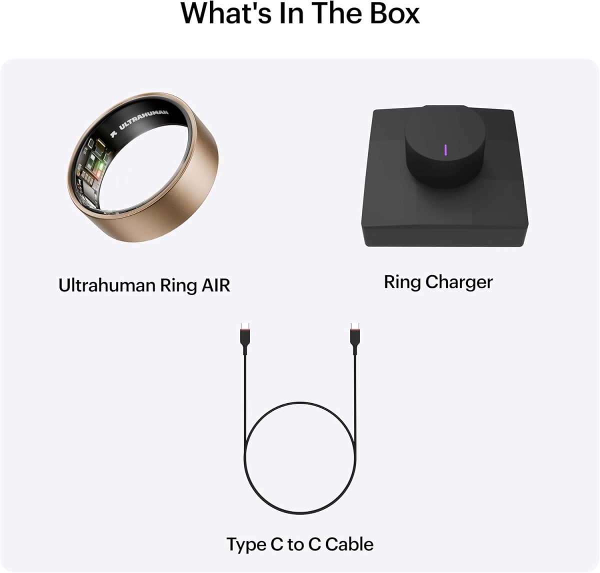 ⁦ULTRAHUMAN Ring AIR – Sleep and Fitness Tracker, Smart Ring for Men and Women, No app fee for standard features, Up to 6 days battery life (Size 8)⁩ - الصورة ⁦8⁩