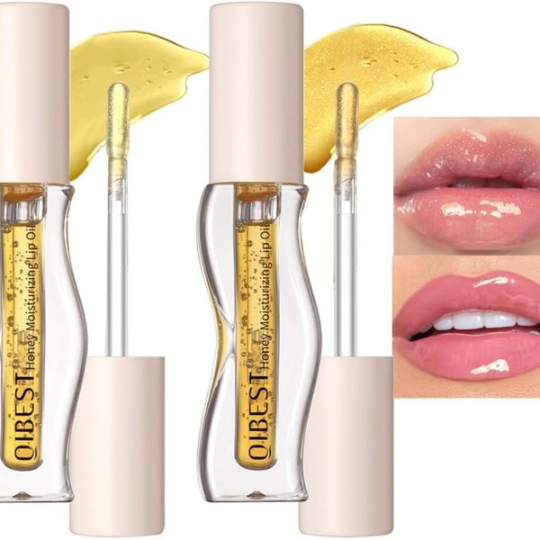 NALACAL 2-Pack Hydrating Lip Oil - Non-Sticky, Tinted Gloss for Fuller, Plumper Lips with High-Shine Finish, Long Lasting