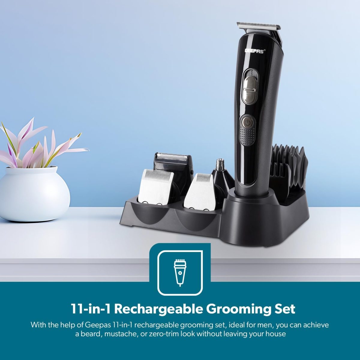 ⁦Geepas GTR8612 Dry For Men - Clipper & Trimmer⁩ - الصورة ⁦2⁩