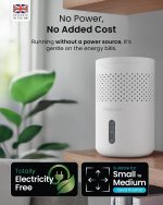 ⁦Pro Breeze Osmo® Dehumidifier - Silent & Refillable Moisture Absorber for Damp & Condensation at Home, Bedroom, Wardrobe, Car - Bathroom Mould Remover with 700g Refillable Tablet - No Power Required⁩ - الصورة ⁦3⁩