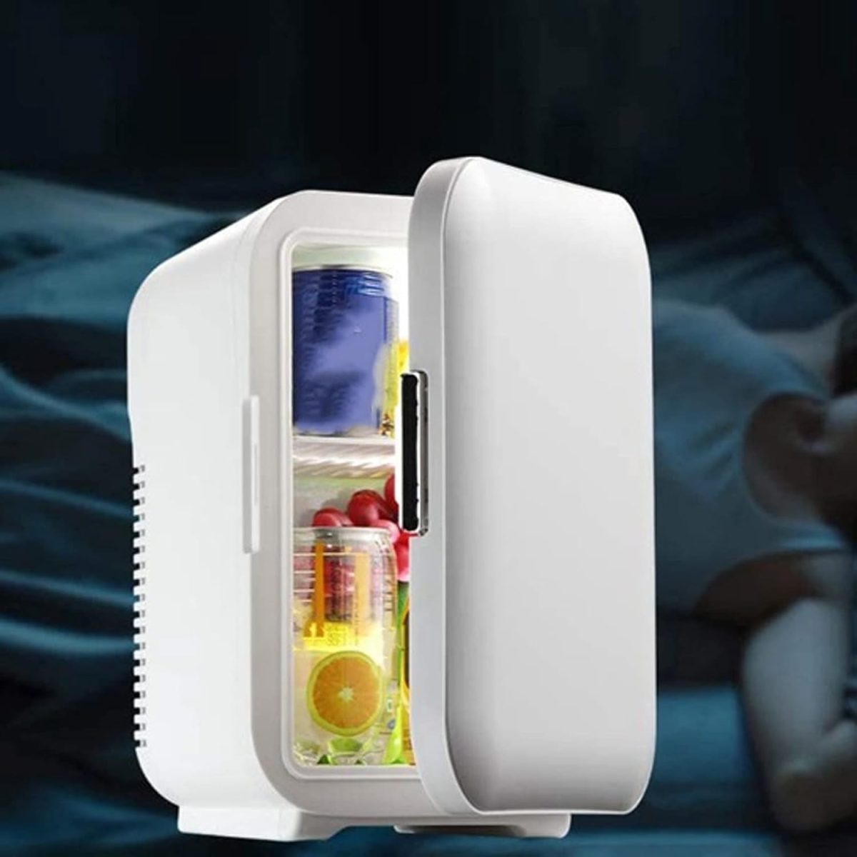 ⁦QBNZAXC Mini fridge Mini Portable Car Refrigerator 5L Small Car Cooling And Heating Box Fridge Freezer Cooler Travel⁩ - الصورة ⁦5⁩