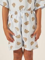 ⁦Styli Boys Teddy Print Cotton T-Shirt And Shorts Set⁩ - الصورة ⁦5⁩
