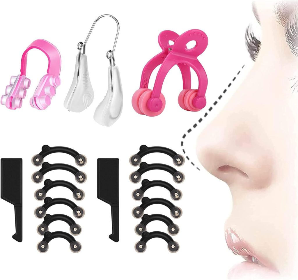 Hepiide [Upgrade] 5 Pieces Nose up Lifting Clips Nose Lifter Silicone Nose Bridge Slimming Clips Beauty Clip Tools for Women (Multicolor)