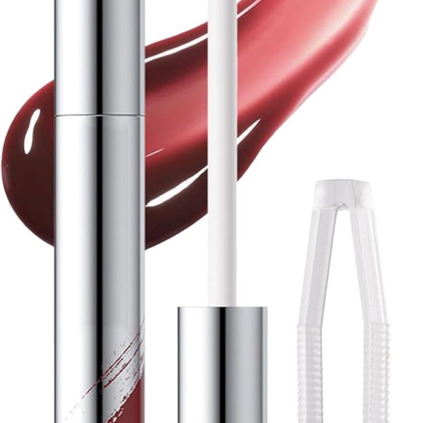 قلم تحديد شفاه قابل للتقشير، تاتو شفاه مقاوم للماء ويدوم طويلا مع ملقط، لمسة نهائية غير لامعة، احمر
