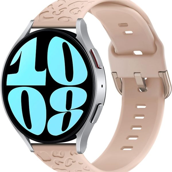 KEYSJEFF 20mm Watch Strap Compatible with Galaxy Watch 7/6 Strap/Watch 6 classic Bands/Galaxy Watch 4/5 Strap 44mm 40mm, soft Silicone Pattern Engraved Strap for GT 3 42mm Women Men