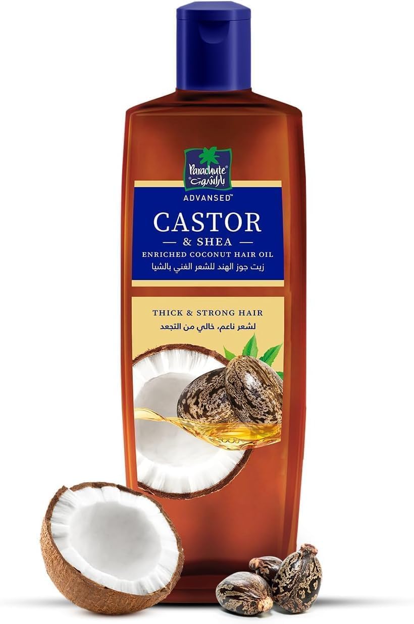 61fV3Gx6ebL._AC_SL1237_.jpg Parachute Advansed Shea Hair Oil with Coconut Deeply Moisturizes and Protects For Coloured Hair, 300 ml