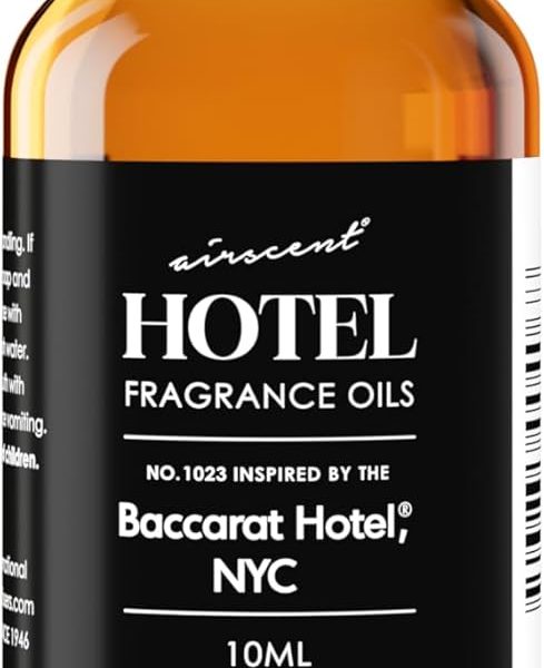 AirScent Hotel Diffuser Oil No. 1023 Inspired by The Baccarat Hotel Scent - Love Affair Fragrance Oil for Ultrasonic and Waterless Diffusers and Crafting - 10 mL, 0.34 fl oz Glass Bottle with Dropper